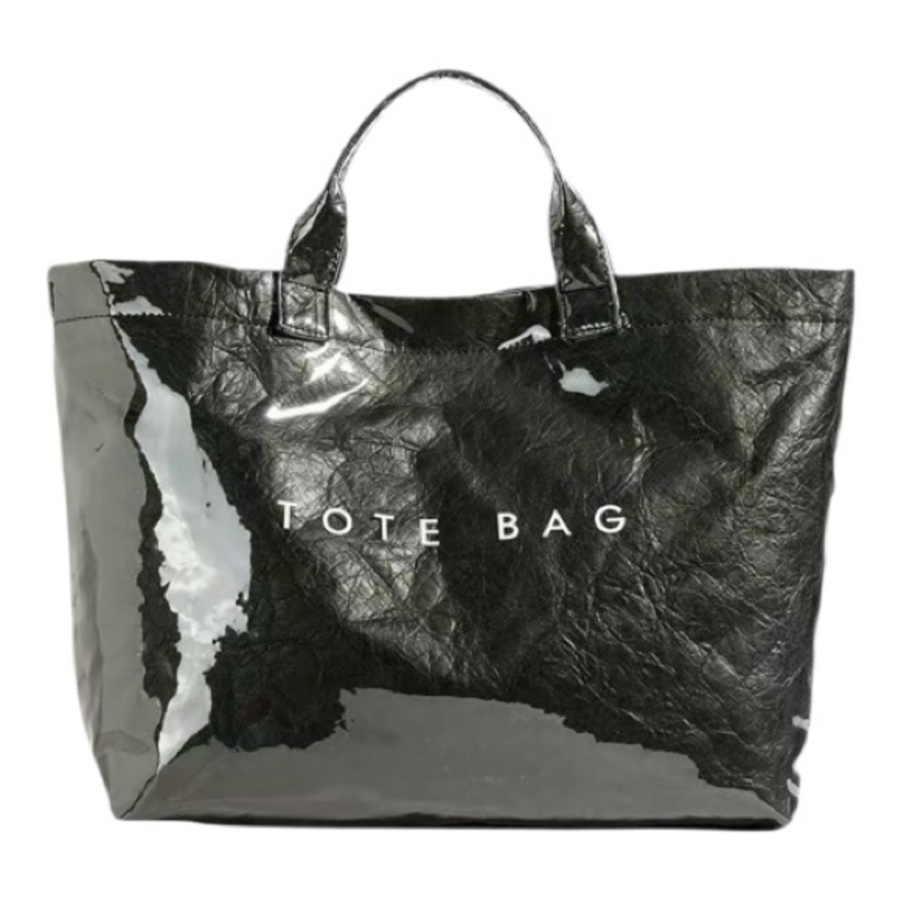 Paper Tote Bag Large Black Tear Resistant Lightweight New